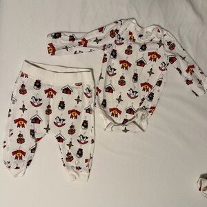 White Baby Outfit with Fun Print